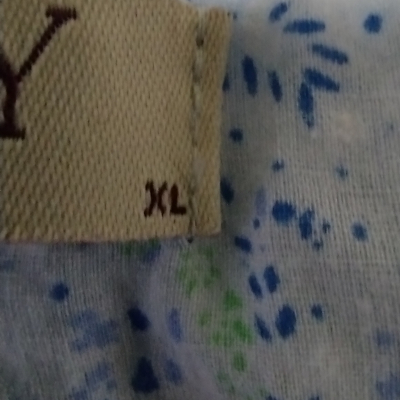 NWOT Romy Blue and White Floral Ruffle Blouse Gathered At Waste Size XL - Picture 8 of 10